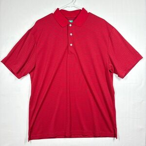 Pro Tour Golf Polo‎ Shirt Mens L Large Red Black Striped Short Sleeve